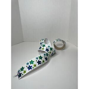 Vintage Sandylion Sticker Roll 55+ Square Sheets Blue Green Stars Open Mod